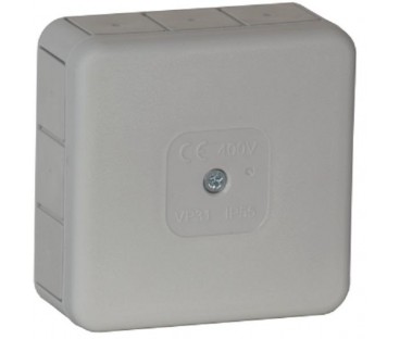 Puszka natynkowa pusta 12 wlotów VIPLAST VP-31 SZARA IP55 85x85x37mm 031-03