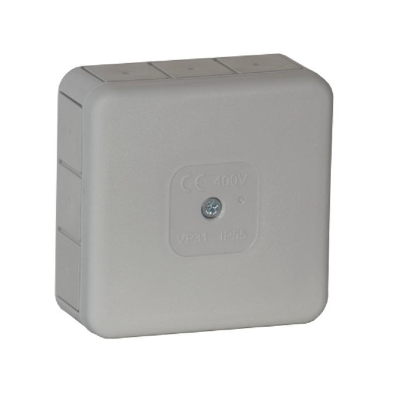 Puszka natynkowa pusta 12 wlotów VIPLAST VP-31 SZARA IP55 85x85x37mm 031-03