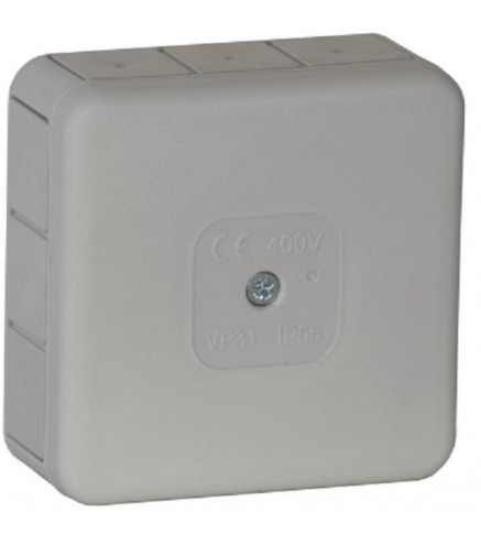 Puszka natynkowa pusta 12 wlotów VIPLAST VP-31 SZARA IP55 85x85x37mm 031-03