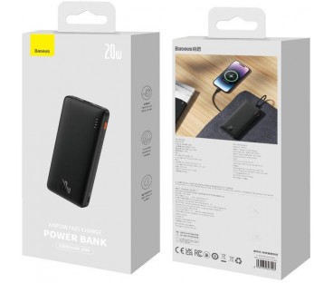 Powerbank Baseus Airpow PPQD090001 10000mAh 20W PD QC 20W USB-A USB-C + kabel