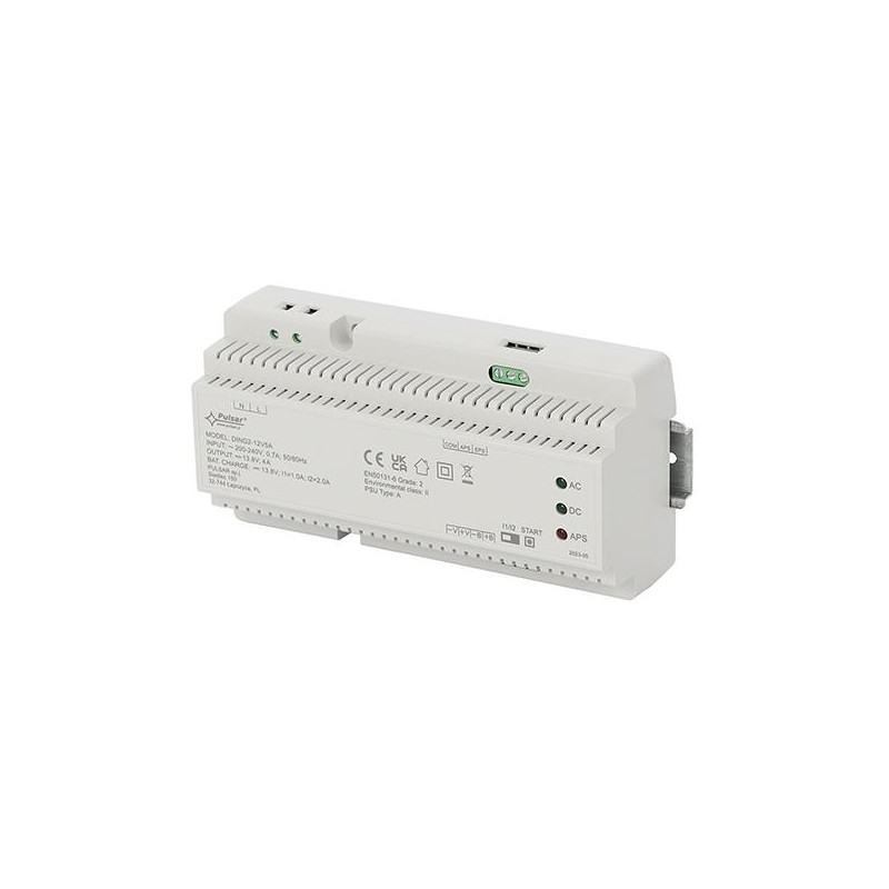 Zasilacz buforowy impulsowy na szynę DIN Grade 2 DING2-12V5A 13,8V 5A
