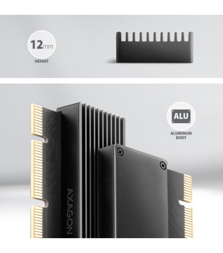 Adapter Axagon PCEM2-XS PCIe x16, M.2 NVMe, chłodnica