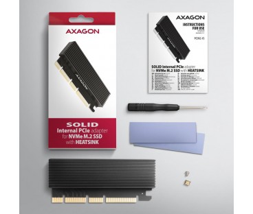 Adapter Axagon PCEM2-XS PCIe x16, M.2 NVMe, chłodnica