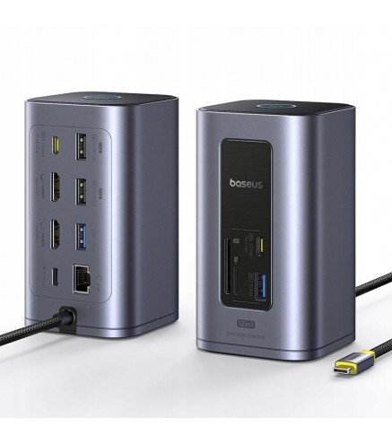 Stacja dokująca HUB Baseus NU1 Air Spacemate 12w1 USB-C / 2x HDMI 2x USB-C 2x USB-A RJ45 SD microSD