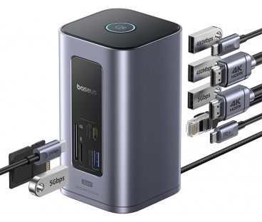 Stacja dokująca HUB Baseus NU1 Air Spacemate 12w1 USB-C / 2x HDMI 2x USB-C 2x USB-A RJ45 SD microSD