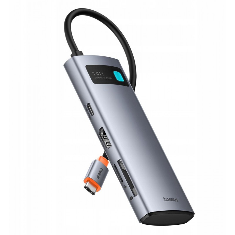 HUB USB-C Baseus Metal Gleam 7w1 USB-C / HDMI 4K 60 Hz 2x USB-A 1x USB-C PD 100 W SD microSD