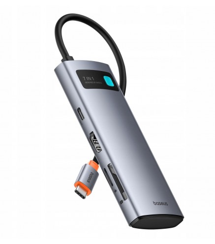 HUB USB-C Baseus Metal Gleam 7w1 USB-C / HDMI 4K 60 Hz 2x USB-A 1x USB-C PD 100 W SD microSD