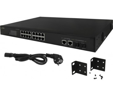 SWITCH POE PULSAR SF116 16-PORTÓW (16xPoE + 2xUPLINK/2xSFP UPLINK)