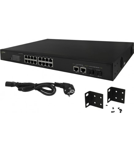 SWITCH POE PULSAR SF116 16-PORTÓW (16xPoE + 2xUPLINK/2xSFP UPLINK)