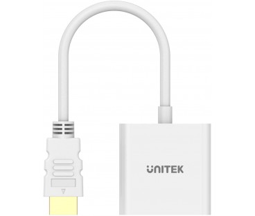 Unitek Adapter HDMI na VGA, FullHD 60Hz, biały