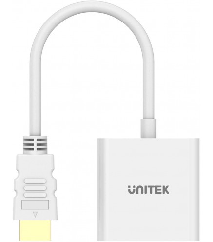 Unitek Adapter HDMI na VGA, FullHD 60Hz, biały