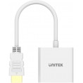 Unitek Adapter HDMI na VGA, FullHD 60Hz, biały