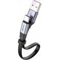 Baseus Simple płaski kabel przewód USB / USB Typ C SuperCharge 5A 40W Quick Charge 3.0 QC 3.0 23cm