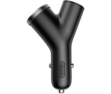 Baseus Y Type Car Charger ładowarka samochodowa 2x USB + gniazdo zapalniczki 3.4A czarny CCALL-YX01