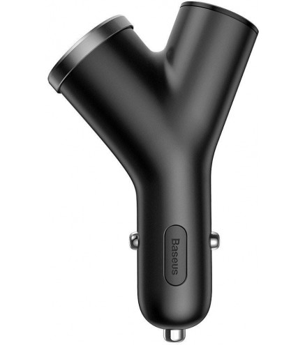Baseus Y Type Car Charger ładowarka samochodowa 2x USB + gniazdo zapalniczki 3.4A czarny CCALL-YX01