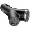 Baseus Y Type Car Charger ładowarka samochodowa 2x USB + gniazdo zapalniczki 3.4A czarny CCALL-YX01