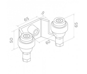 Uchwyt PSG 60.023 60mm górny do bram przesuwnych (2 rolki)