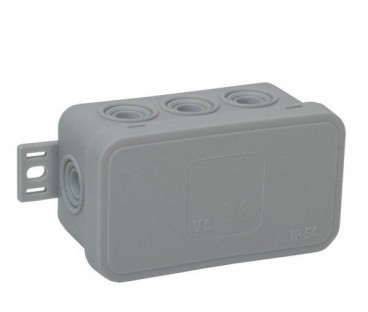 Puszka natynkowa pusta 8 wlotów VIPLAST V8 klik SZARA IP54 80x45x41mm 038-03