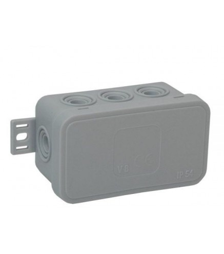 Puszka natynkowa pusta 8 wlotów VIPLAST V8 klik SZARA IP54 80x45x41mm 038-03