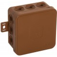Puszka natynkowa pusta 12 wlotów VIPLAST V5 klik BRĄZOWA IP54 75x75x41mm 035-02