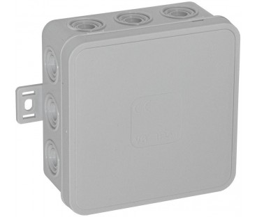Puszka natynkowa pusta 12 wlotów VIPLAST V6 klik SZARA IP54 85x85x41mm 036-03