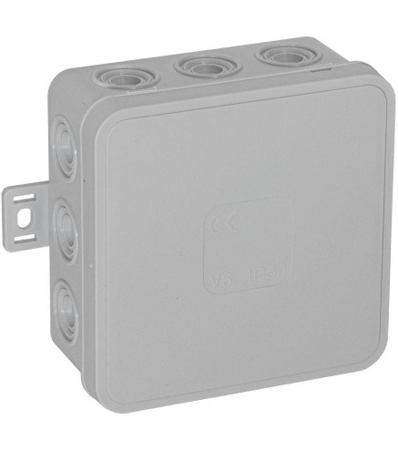 Puszka natynkowa pusta 12 wlotów VIPLAST V6 klik SZARA IP54 85x85x41mm 036-03