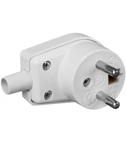 Wtyczka kątowa 220-01 16A 250V IP20 BIAŁA VIPLAST 220-01