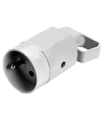 Gniazdo 315-01 z uchem z uziemieniem 2P+Z 16A  250V IP20 BIAŁA VIPLAST 315-01