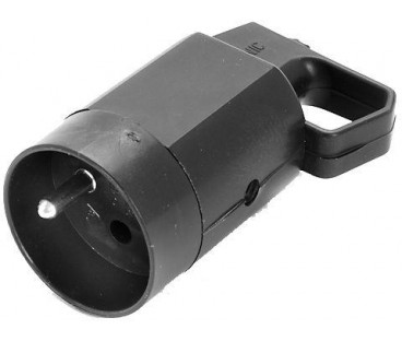 Gniazdo 315-05 z uchem z uziemieniem 2P+Z 16A  250V IP20 CZARNA VIPLAST 315-05