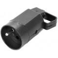 Gniazdo 315-05 z uchem z uziemieniem 2P+Z 16A  250V IP20 CZARNA VIPLAST 315-05