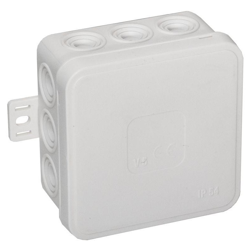 Puszka natynkowa pusta 12 wlotów VIPLAST V5 klik BIAŁA IP54 75x75x41mm 035-01