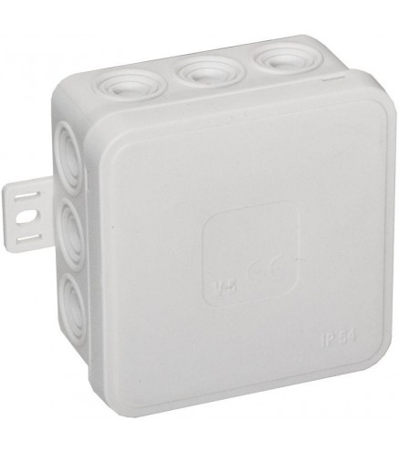 Puszka natynkowa pusta 12 wlotów VIPLAST V5 klik BIAŁA IP54 75x75x41mm 035-01