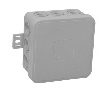 Puszka natynkowa pusta 12 wlotów VIPLAST V5 klik SZARA IP54 75x75x41mm 035-03