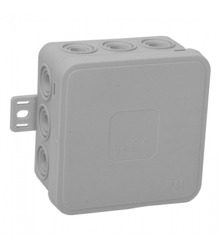 Puszka natynkowa pusta 12 wlotów VIPLAST V5 klik SZARA IP54 75x75x41mm 035-03