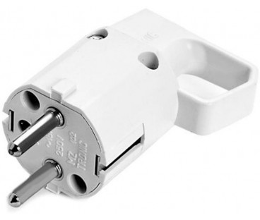 Wtyczka 325-01 z uchem, z uziemieniem "uni-schuko" 16A 250V IP20 BIAŁA VIPLAST 325-01