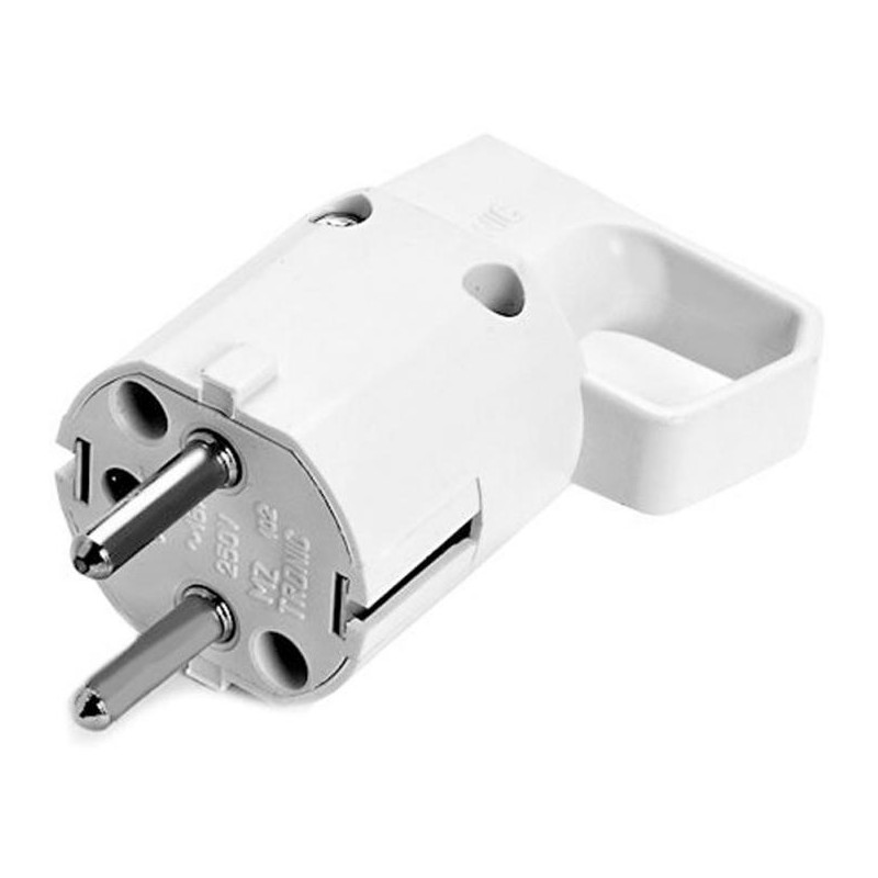Wtyczka 325-01 z uchem, z uziemieniem "uni-schuko" 16A 250V IP20 BIAŁA VIPLAST 325-01