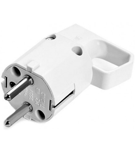 Wtyczka 325-01 z uchem, z uziemieniem "uni-schuko" 16A 250V IP20 BIAŁA VIPLAST 325-01