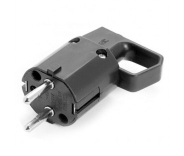 Wtyczka 325-05 z uchem, z uziemieniem "uni-schuko" 16A 250V IP20 CZARNA VIPLAST 325-05