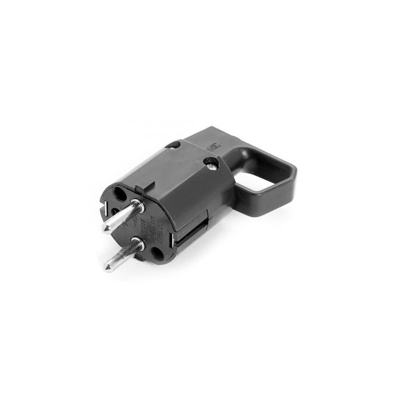 Wtyczka 325-05 z uchem, z uziemieniem "uni-schuko" 16A 250V IP20 CZARNA VIPLAST 325-05