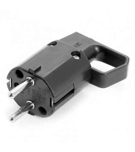 Wtyczka 325-05 z uchem, z uziemieniem "uni-schuko" 16A 250V IP20 CZARNA VIPLAST 325-05