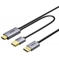 Unitek Kabel HDMI do DisplayPort 4K z zasilaniem USB-A | 4K@60Hz | HDR | 1,8 m