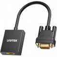 Unitek Adapter VGA na HDMI FullHD czarny 15cm