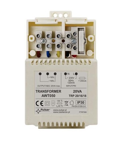 Transformator PULSAR AWT050 TRP 20VA/16V/18V