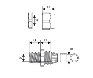 Dławica kablowa z gwintem PG-9 jasnoszary (1szt.)