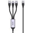 Unitek przewód ładujący USB 3 w 1 czarny