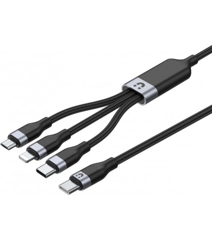 Unitek przewód ładujący USB 3 w 1 czarny