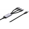 Unitek przewód ładujący USB 3 w 1 czarny