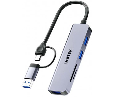 Unitek Hub 5w1 USB-A/C 5 Gbps z czytnikiem kart SD i micro SD