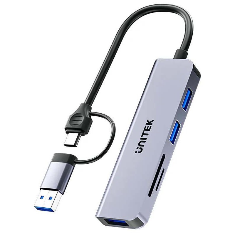 Unitek Hub 5w1 USB-A/C 5 Gbps z czytnikiem kart SD i micro SD