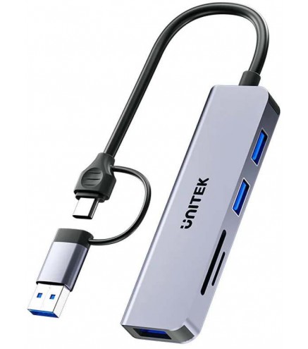 Unitek Hub 5w1 USB-A/C 5 Gbps z czytnikiem kart SD i micro SD